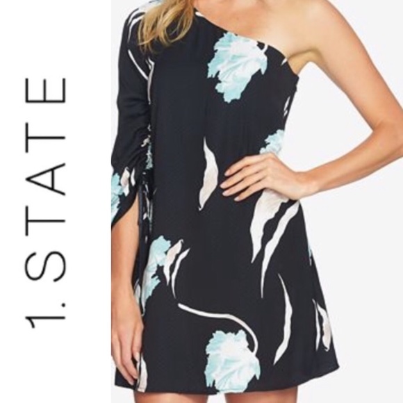 1. State One shoulder Mini Dress. Size 0 - Picture 2 of 8